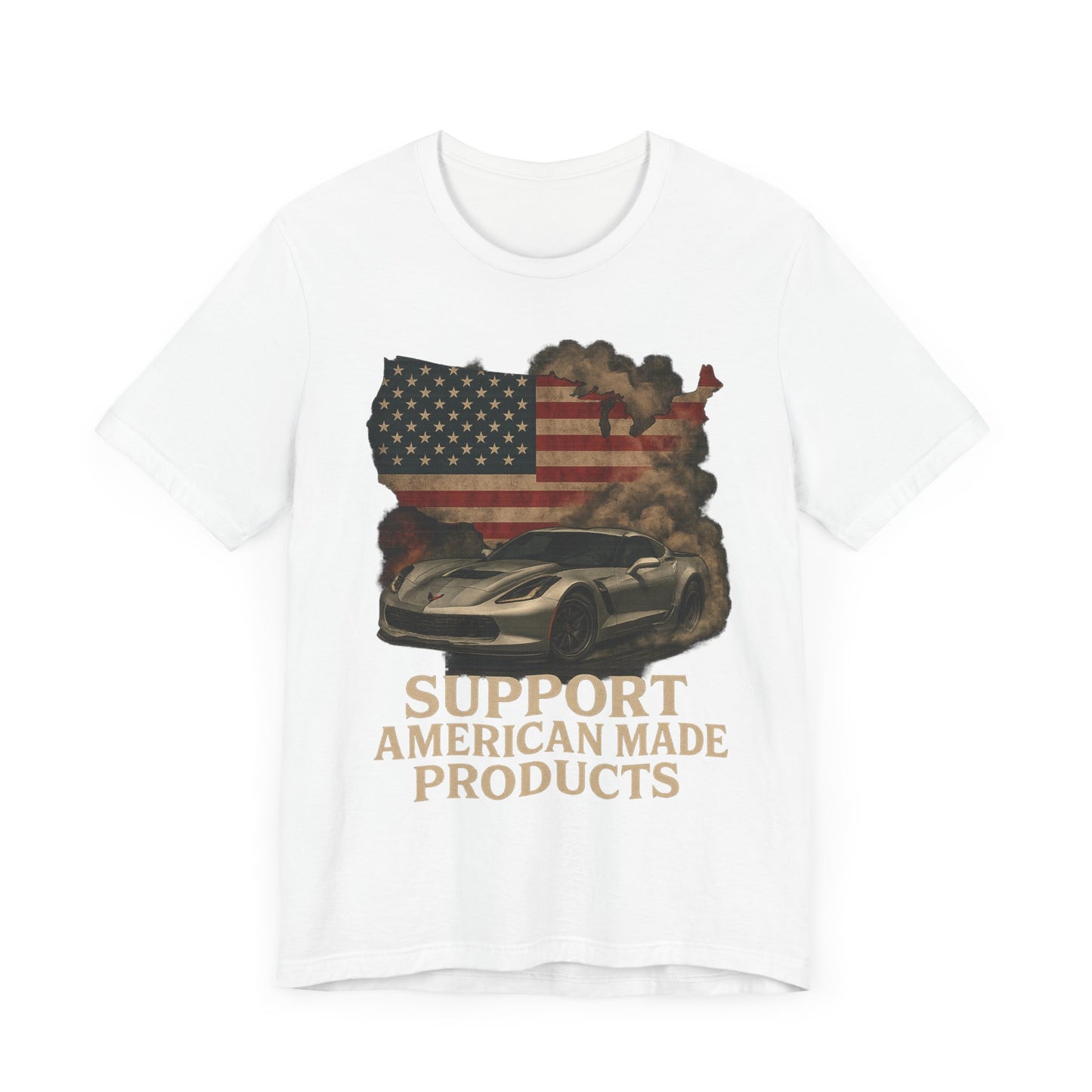 Support American Made Tee, Unisex T-Shirt, Patriotic Apparel, Gift for Car Lovers, Independence Day Shirt, Vintage Style Clothing