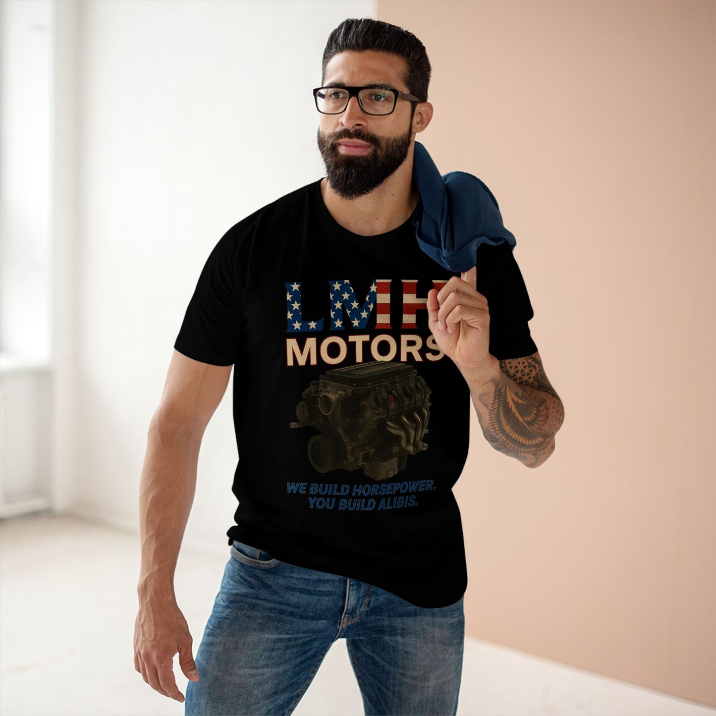 Auto Enthusiast T-Shirt, LMH Motors Graphic Tee, Car Lover Gift, Gearhead Apparel, Engine Design Shirt, Mechanical Enthusiast Clothing