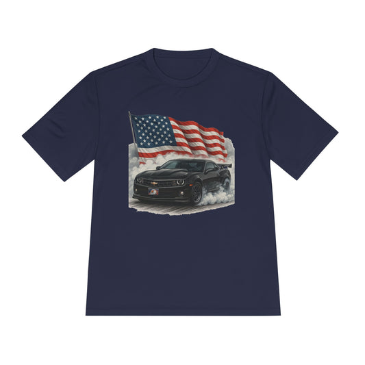 Patriotic Performance Tee, Unisex Moisture Wicking Tee, 4th of July Shirt, Sports Shirt, Outdoor Activity Shirt