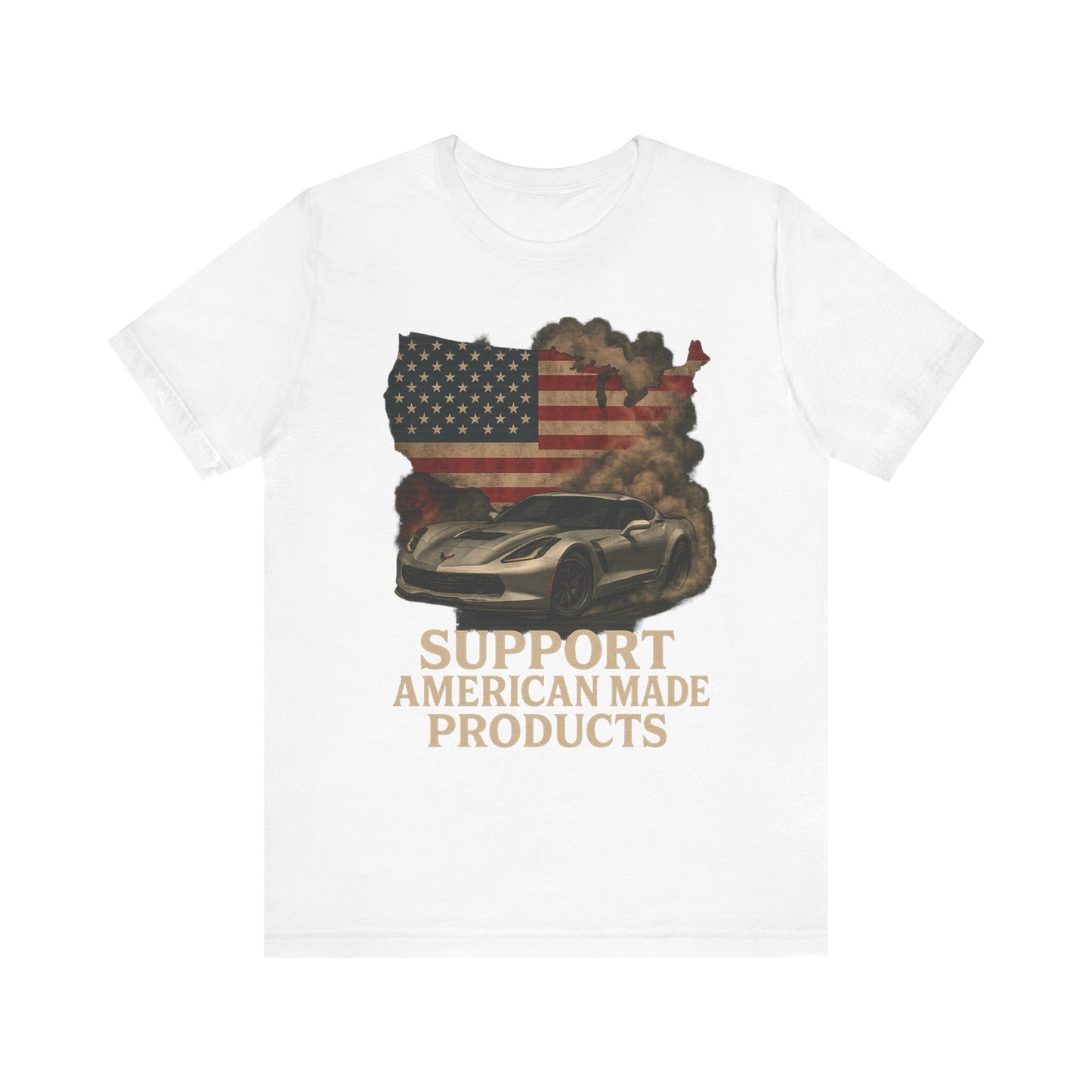 Support American Made Tee, Unisex T-Shirt, Patriotic Apparel, Gift for Car Lovers, Independence Day Shirt, Vintage Style Clothing